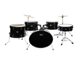 Full Size Adult Drum Set 5-Piece Black with Bass two Tom Snare 93977028