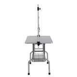 ZNTS 36" Folding Dog Pet Grooming Table Stainless Steel Frame Rubber Mat on Board with Adjustable Arm and 90395120