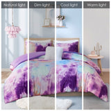 Twin/Twin XL Watercolor Tie Dye Printed Comforter Set with Throw Pillow B035129810