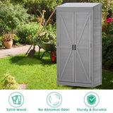 ZNTS Outdoor Storage Cabinet Metal Top,Garden Storage Shed,Outdoor 68 Inches Wood Tall Shed for Yard W1390121823