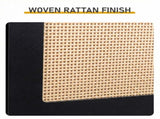 Rattan-fronted 3-tier shoe cabinet, particleboard, 54*24*135 cm, black 49493936