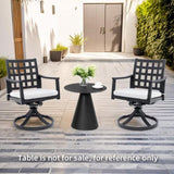 Modern Classic Outdoor Patio Cast Aluminum 2PCs Dining Swivel Rockers with Textured Ember Black W1886P272352