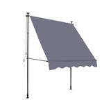 ZNTS Manual Retractable Awning-118'' Non-Screw Outdoor Sun Shade Cover with UV Protection – 100% W419142761