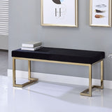 Black and Champagne Bench with C Metal Base B062P189145