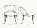 Tool-Free Assembly Dining Chairs Set, Upholstered Chenille Kitchen Chairs with Rubberwood Legs, 68287385