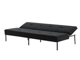 Black 3-Seater Futon Sofa Bed, Twin Folding Sleeper Sofa, Sturdy Metal Frame, Skin-Friendly B347P507913