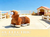 6V Battery Powered Kids Ride On Pony Electric Ride On Horse, with Bear Toy, Music, for 1.5-5 Years 21300665