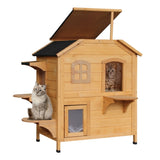 ZNTS Wooden Cat House （Prohibited by WalMart） 41054549