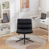 ZNTS Bizerte Adjustable Swivel Criss-Cross Chair, Wide Seat/ Office Chair /Vanity Chair, Black T2574P181617