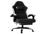 Ergonomic Gaming Chair with Pocketed Spring Cushion, Breathable Fabric Computer Chair with Footrest, 95937557