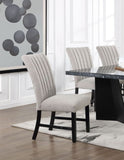 ZNTS Unique Contemporary Gray Boucle Fabric Set of 2pc Dining Chairs Black Wooden Legs Parson Side Chair B011P234754