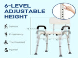 Adjustable Shower Bench with Removable Armrests, Medical-Grade Bath Chair for Elderly, Handicap & 56675645