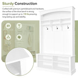 ON-TREND 47.2'' Wide Hall Tree with Bench and Shoe Storage, Multi-functional Storage Bench with 3 WF317362AAK