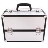 ZNTS SM-2083 Aluminum Alloy Makeup Train Case Jewelry Box Organizer Silver 53090133