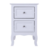 2pcs Country Style Two-Tier Night Tables Large Size White 65778449