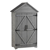 Outdoor Storage Cabinet, Garden Wood Tool Shed, Outside Wooden Shed Closet with Shelves and Latch 39850941