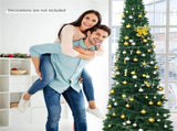 8ft Slim Pencil Christmas Tree - Space-Saving Design for Small Corners, 1000 Realistic PVC Branches 30449592