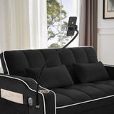 ZNTS 1 versatile foldable sofa bed in 3 lengths, modern sofa sofa sofa velvet pull-out bed, adjustable W2151127337