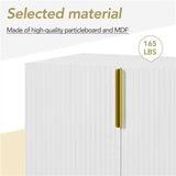 Modern Elegant 4-door Sideboard Gold Metal Handle Buffet Cabinet for Dining Room, Living Room, 49131954