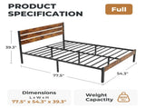 Metal Platform Bed Frame with Headboard & Footboard - No Box Spring Needed, 800LBS Sturdy Wooden 15786025
