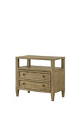 1pc Rustic 2-Drawer Nightstand with Open Shelf Wooden Bedroom Nightstand Tan / Beige Natural B011P255746
