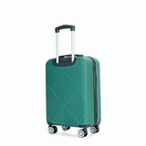 4-piece ABS lightweight suitcase, 14 inch makeup box, aircraft wheels DARK GREEN W284P149256