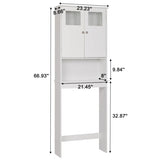 ZNTS FCH Double Doors Bathroom Cabinet White 95913699