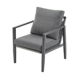 Gray Aluminum Lounge Chair with Sleek Rope Accents and Comfortable Cushions, Perfect for Modern N767P237034G