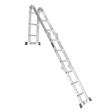 Practical 12-Step Joints Aluminum Folding Ladder Silver 63828258