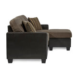 ZNTS Modern Contemporary Reversible Sofa Chaise Solid Wood Brown Living Room Furniture Decorative Pillows B011P172010