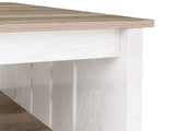 Rustic Farmhouse Coffee Table with Half-Open Storage, Square Rustic Wood Cocktail Table for Living 08714119