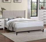 Light Brown Color 1pc Queen Size Bed Burlap Fabric Headboard Upholstered Bedroom Furniture Platform B011P145821
