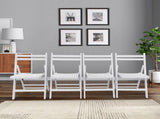 Furniture Slatted Wood Folding Special Event Chair - White, Set of 4, FOLDING CHAIR, FOLDABLE STYLE W49557945