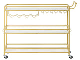 3-Tier Bar Cart with Wheels, Modern Rolling Utility Cart for Home and Kitchen, Mobile Beverage 00599726