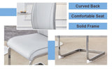 Luxury Simple Arch Chair - Set of 2 Light Gray PU Material High Resilience Dining Chair with Arched W1151P154870