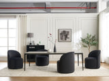Set Of 1 Upholstered Kitchen & Dining Room Barrel Mid Century Modern Round Velvet Dining W3244P308286