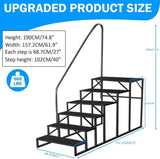 RV Stairs 6 Step Ladder, RV Steps Anti-Slip, Hot Tub Steps with Handrail, 660 lbs RV Ladder for 5th 97093499