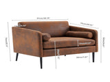 97*71*74cm 1.5 Seats Hot Stamping Cloth Surrounding Chair With Pillow Indoor Circle Chair Dark Brown 27920269