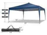 10x10 FT Slant Leg Foldable Canopy Tent with 4 Removable Sidewalls , 4 Solar 37774798