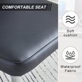Modern minimalist dining chairs, black PU leather curved backrest and seat cushions, electroplated W1512P356180