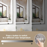 48x40" Black Eco-Friendly Silver MirrorDual LED Light StripsFront and Back Lighting T3177P320577