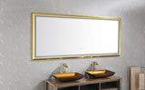 84 x 48 Inch LED Bathroom Mirror with Aluminum Frame, Wall Mounted Vanity Mirror, Anti-Fog, Memory, W2287P279338