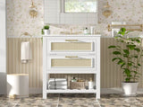 24" Bathroom Vanity with Integrated Ceramic Sink, Bathroom Cabinet with 1 Deep 1 Tip-Out N710P293990K