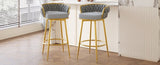 Swivel Counter Height Bar Stools Set of 2,31.5"Bar Height Stools with Hand-Woven Backrest & Gold N762P216979E