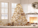 6FT Pre-lit Aspen Fir Artificial Christmas Tree, Hinged Xmas Tree with 600 Warm White LED Lights & N704P526146A