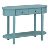 TREXM Elegant Retro Console Table with Curved Design Smooth Glaze for Entryways, Living Rooms N715P230796C