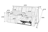 Contemporary Manual Motion Loveseat w Console 1pc Couch Living Room Furniture Dark Coffee Breathable B011133392