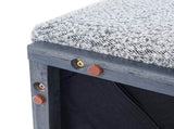 Square Upholstered Ottoman with Black Solid Wood Rubber Feet N769P350123B