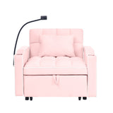 Convertible Sleeper Chair Sofa Adjustable Pull Out Sleeper Chair Multi-Pockets Folding Sofa W2353P268319