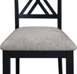 7-Pc Dinette Set Light Black Gray Rectangular Table Grey Upholstered Chairs Transitional Dining Room B011P184936